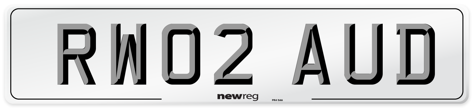 RW02 AUD Number Plate from New Reg
